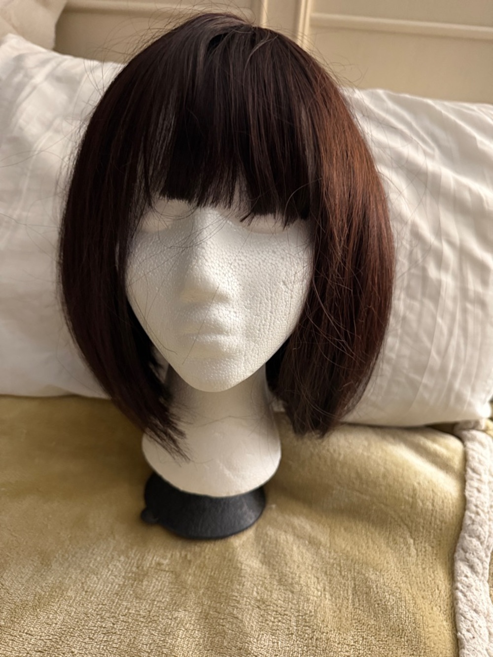 Short Bob Wig with Bangs - Dark Brown